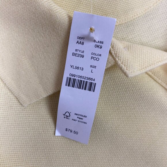 J. CREW Classic Pique Polo Shirt Men's Large Yellow Oarsman Mesh Preppy BE239 - Picture 6 of 12